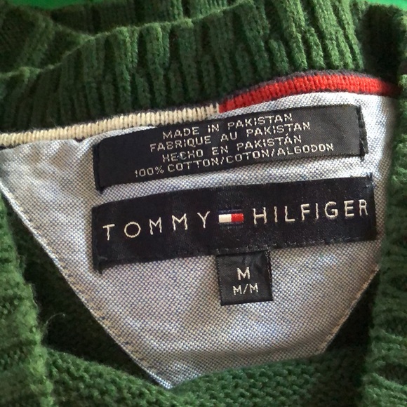 TOMMY HILFIGER SWEATER LOT 2 MENS SIZE MEDIUM M  NAVY BLUE HUNTER GREEN SHIRTS ! - Picture 7 of 7